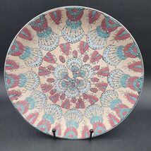 Antique Early c.1900s Chinese Peacock Bird Teal Rose Colored Plate Daogu... - $53.60