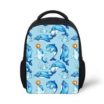  Dolphin Print Small Children Schoolbag Boys Girls Mini School Bags Student  Bac - £107.91 GBP