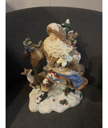 Vintage Holiday Time Collectible 12” European Santa Figurine with Deer a... - $54.31 CAD