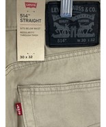 NWT Levi’s 514 30x32 Straight Beige Men&#39;s Cotton Jeans $69.50 - £26.18 GBP