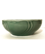 Vintage Japanese Art Pottery Bowl Green Satin Glaze 2"H, 5"W Marked - $12.99