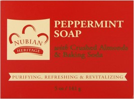 Nubian Heritage Peppermint Soap with Crushed Almonds and Baking Soda, 5 Ounce, P - £27.96 GBP