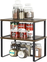2 Pcs Kitchen Storage Organizer, Countertop Cabinet Wooden Rack Shelves ... - $38.99