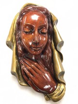 Rare Vintage Achatit Germany Virgin Mother Mary Praying Hands Wall Art - 14.5” T - £66.10 GBP