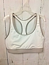 Champion White Sports Bra Trimmed in Gray Racerback Athletic Top Bra Size M - £10.12 GBP