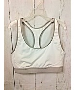 Champion White Sports Bra Trimmed in Gray Racerback Athletic Top Bra Size M - £10.06 GBP