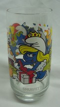 Vintage 1983 HANNA-BARBERA Smurfs Smurfette Girl Smurf 6&quot; Drinking Glass - £15.57 GBP
