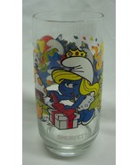 VINTAGE  1983 HANNA-BARBERA Smurfs SMURFETTE  GIRL SMURF 6&quot; DRINKING GLASS - $27.16 CAD
