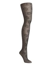 Hanes Fashion Tights Comfort Waist FLORAL LACE Control Top HFT037, Black... - $6.99