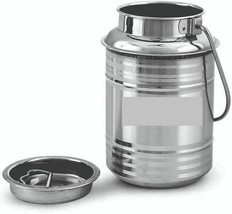 Stainless Steel Beautifully design Milk Can Storage Container With Lid 3 Ltr - £32.55 GBP