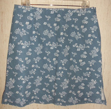 Excellent Womens Christopher &amp; Banks Blue W/ White Floral Print Skirt Size 12 - £18.64 GBP