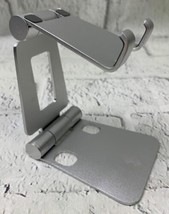 Foldable Cell Phone Stand Portable Aluminum Phone Holder Silver - £11.48 GBP