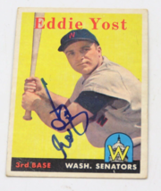 1958 Topps 173 Eddie Yost Senators Autographed Auto Signed Card - £10.24 GBP