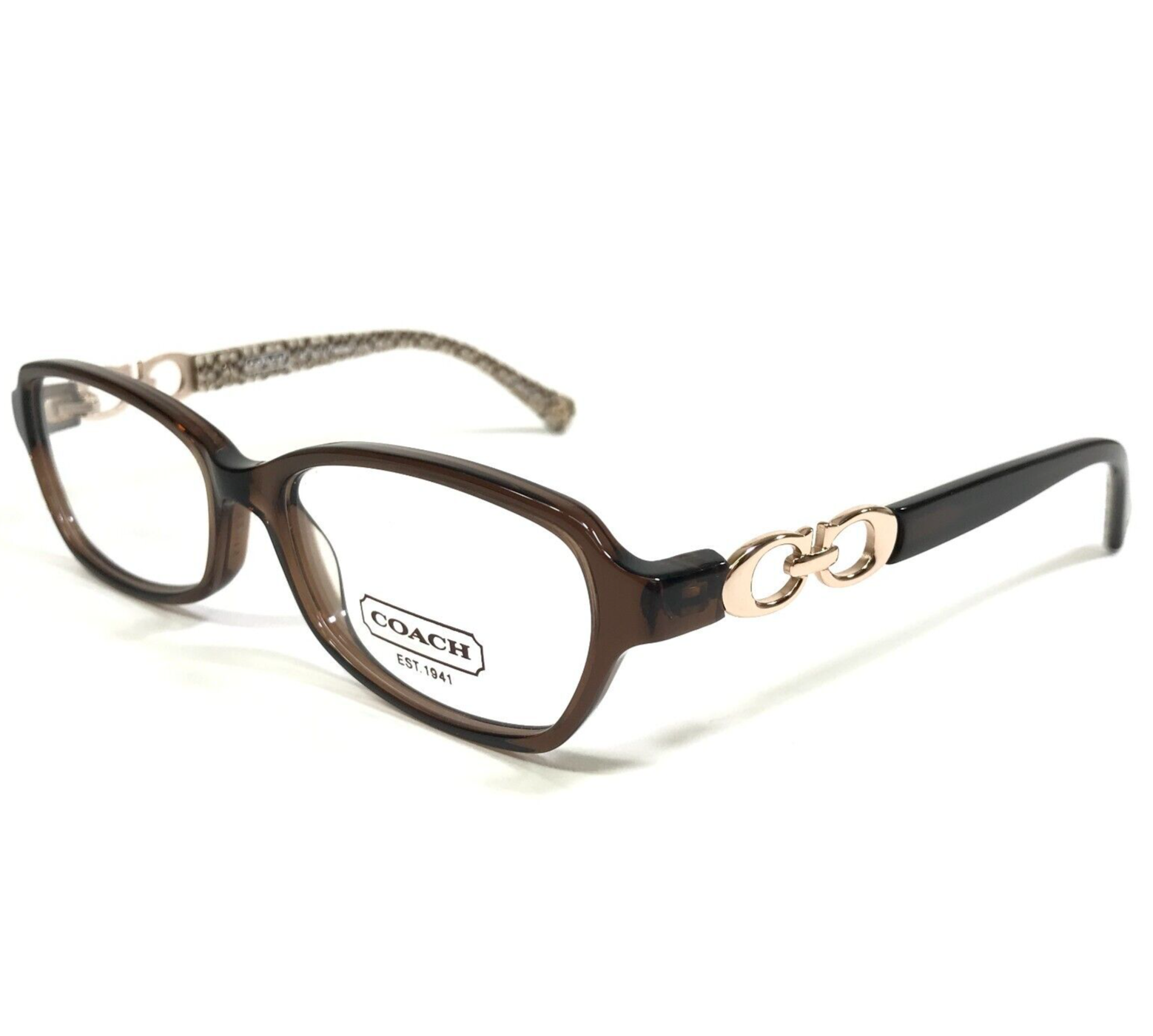 Primary image for Coach Eyeglasses Frames HC 6017 Vanessa 5059 Clear Brown Gold Chains 52-15-135