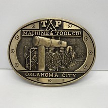 TP Machine &amp; Tool Co Belt Buckle Oklahoma City Solid Brass Award Designs Vintage - £13.14 GBP