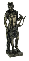 Polyresin Posing Greek God Apollo Holding His Lyre Statue - £55.68 GBP