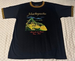 Vandine Machu Picchu Men&#39;s Black T-Shirt Travel 100% Cotton Size M NWOT - €29,46 EUR