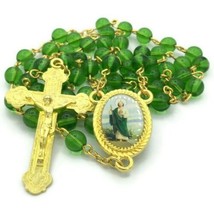St.Saint Jude Green Catholic  Rosary Necklace San Judas Rosario Oración Prayer G - £10.19 GBP