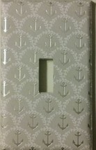 Silver Anchor Light Switch Plate Cover nautical sailor boating lake Sea Decor - £8.43 GBP