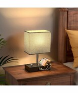 KAKANUO FULLY DIMMABLE NIGHTSTAND LAMP W/ USB C PORTS, GREY NWT - €37,10 EUR