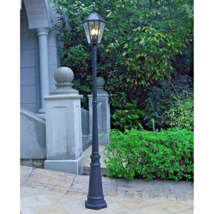 LAMP POST POLE SOLAR EXTERIOR OUTDOOR POST LIGHT FIXTURE LIGHT POST FOR ... - $198.99