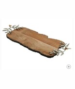 Fitz &amp; Floyd Serving Board Mango Wood Leaf Details Woodgrove Charcuterie - $1,726.69 MXN