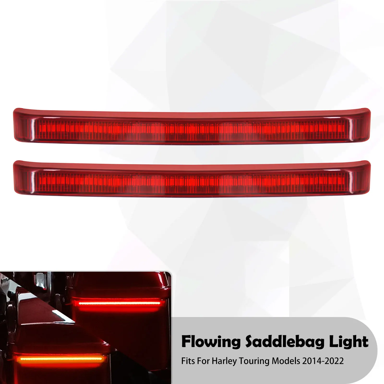 2xMotorcycle LED Saddlebag ke Turn Signal Accent Flowing Light  Harley Touring C - £269.95 GBP