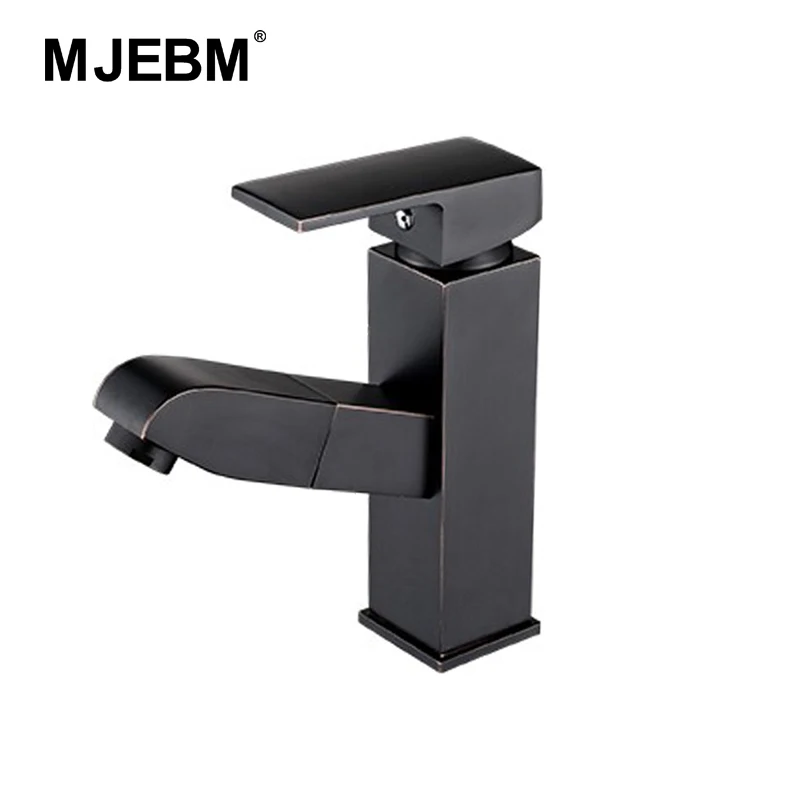 House Home MJEBM black  bathroom Kitchen Basin Faucet Single Handle Pull Out Spr - £70.12 GBP