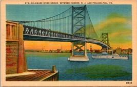 Postcard Delaware River Bridge Between Camden, N. J. and Philadelphia, PA.  - £3.89 GBP