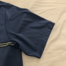 Greg Norman Men&#39;s Golf Shirt Short Sleeve Play Dry Blue Black Striped Size L - £13.41 GBP