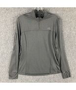 Adidas 1/4 Zip Pullover Women&#39;s Medium Gray Running Active Top 100% Poly... - $22.32 CAD
