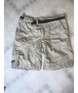 Vintage Pantagonia Women&#39;s Sz M &#39;Stand Up&#39; Tan Belted Outdoor Shorts Poc... - £33.88 GBP