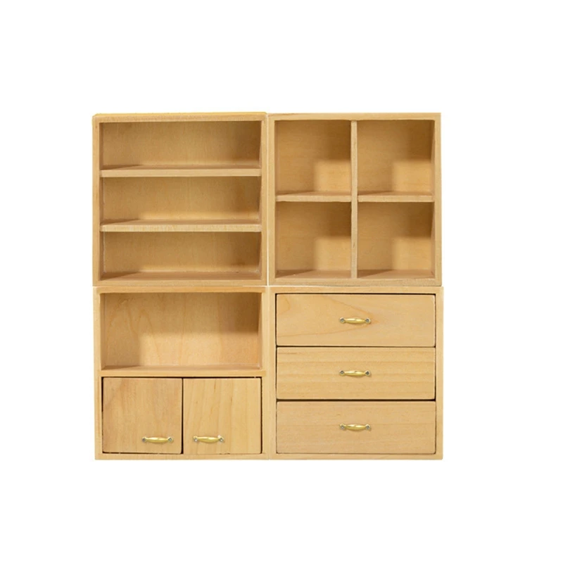 Hot Sale 1:12 Dollhouse Miniature Wood Wardrobe Model Storage Box Cabinet - £19.11 GBP