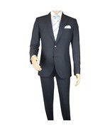 Men Suit BERLUSCONI Turkey Italian Wool 180&#39;s Single Breasted 623-03 Nav... - $422.35 CAD