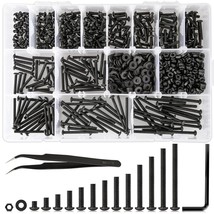 1023Pcs M3 Screw Assortment 13 Lengths 4Mm To 40Mm, 10.9 Alloy Steel Nuts, Black - £26.25 GBP