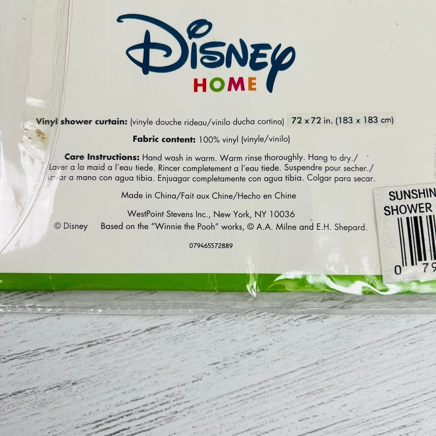 Disney Home Pooh Collection Showers And Sunshine 72x72 Vinyl Shower Curtain NEW Item image 7