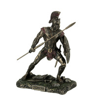 Achilles Rage Trojan War Hero Achilleus Holding Spear and Shield Statue - £39.55 GBP