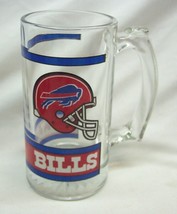 Vintage Buffalo Bills Nfl Football Collector's Glass Beer Mug 1980's - $19.80