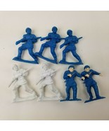 Lot of 7 Vintage Plastic Pioneer Explorer Men Figures 2&quot; Blue White Hong... - £3.75 GBP