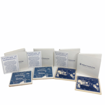 HAL Holland America Line 4 Blue Delft Tile COASTERS 4&quot; x 4&quot; Box Certific... - £24.52 GBP