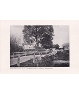 Vintage Print Brown&#39;s Famous Pictures - Whittier&#39;s Birthplace Haverhill ... - $4.00