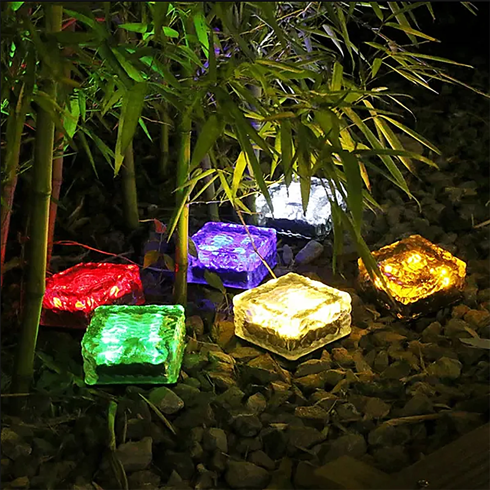 2pcs 6LED Solar Brick Lights Outdoor Waterproof Paver Lights scape Lights Ice Cu - £157.30 GBP
