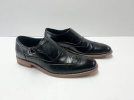 Stacy Adams Black Leather Side Buckle Slip On WingTips Men's 8.5 21120-001 - $34.99
