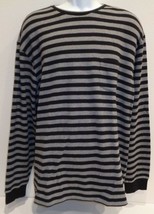 Cremieux Size XL F15KX362 Black Gray Cotton Striped Long Sleeve New Mens Shirt - £54.59 GBP