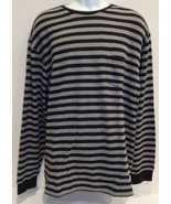 Cremieux Size XL F15KX362 Black Gray Cotton Striped Long Sleeve New Mens... - £53.35 GBP