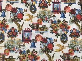 Vtg MCM Barkcloth 2 Pair Curtains Early Americana American Liberty Bell Colorful - £98.90 GBP