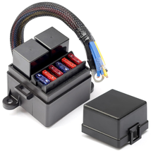 Pre-Wired Fuse Relay Box with 2 Relay Slots and 6 ATC/ATO Fuse Holder, 2 4Pin 80 - £32.60 GBP