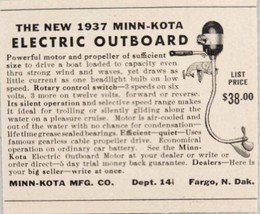 1937 Print Ad Minn-Kota Electric Outboard Motors Fargo,North Dakota - £4.93 GBP