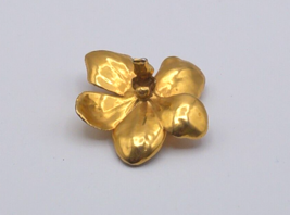 Vintage Orchid Gold Tone Brooch Pendant Vintage - £17.26 GBP