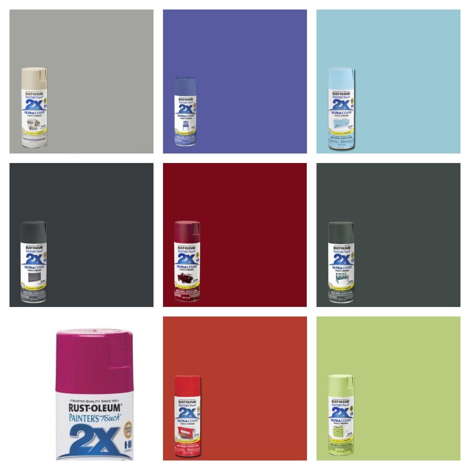 Rust-Oleum Painter&#39;s Touch 2X Ultra Cover Satin Price Per Can New - $10.98